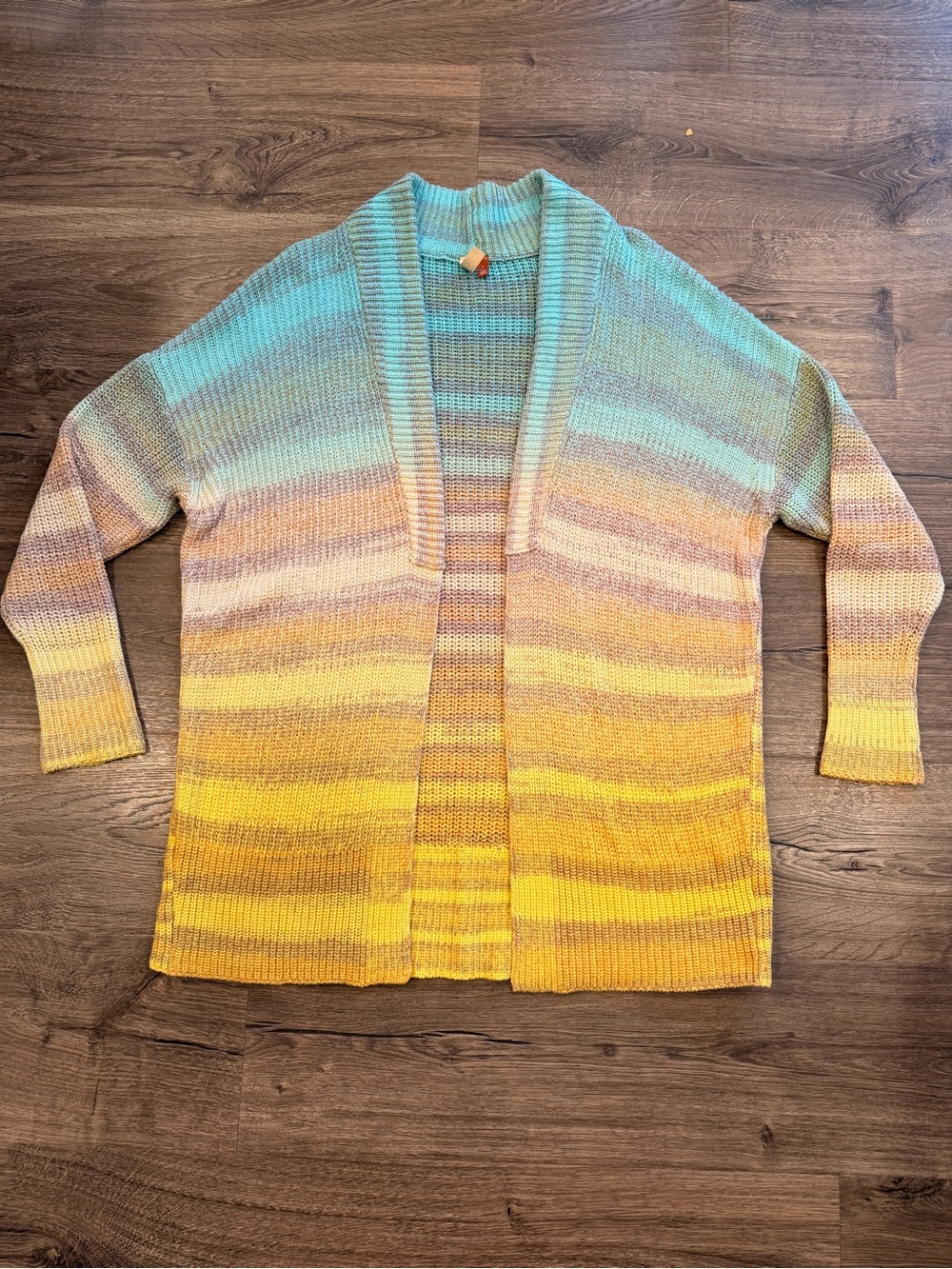 Anthropologie Pastel Gradient Open-Front Cardigan